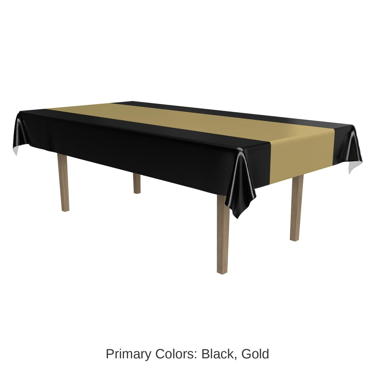 12 Pack Bulk Black/Gold Party Tablecover