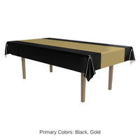 12 Pack Bulk Black/Gold Party Tablecover