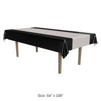 12 Pack Bulk Black/Silver Party Tablecover