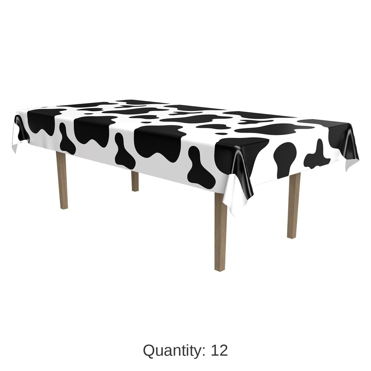 12 Pack Bulk Cow Print Party Tablecover