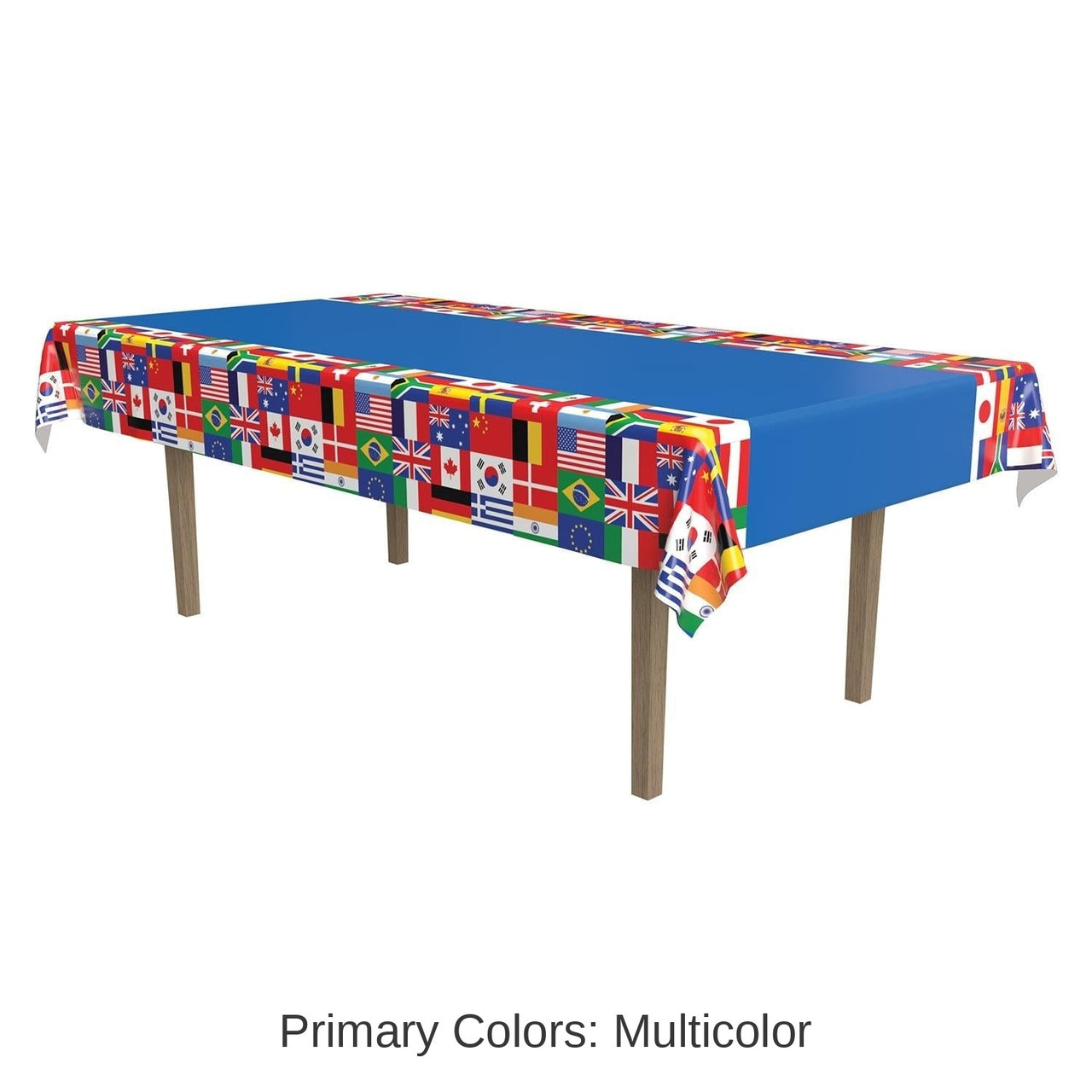 12 Pack Bulk International Flag Party Tablecover