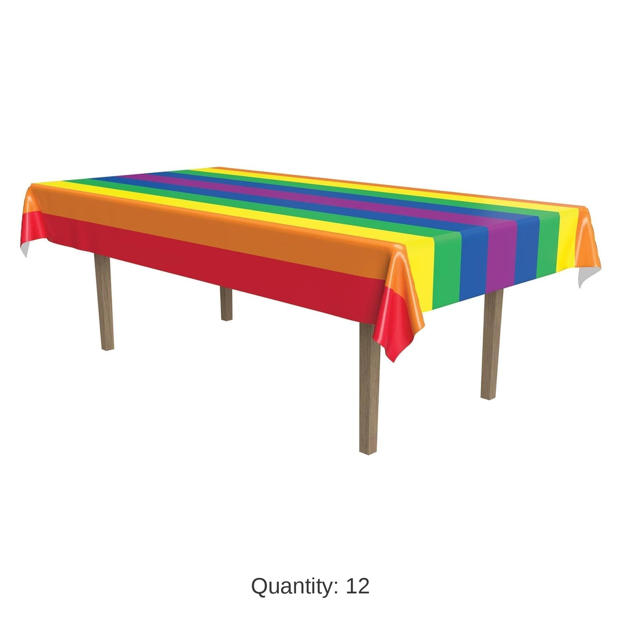 12 Pack Bulk Rainbow Party Tablecover