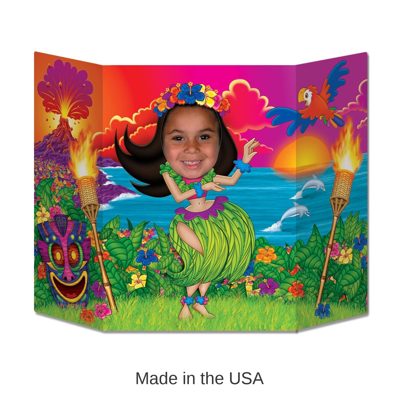 6 Pack Bulk Luau Party Hula Girl Photo Prop