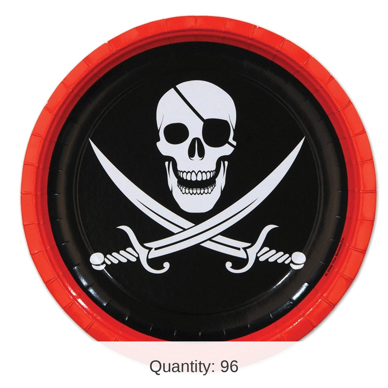 96 Pack Bulk Pirate Party Paper Plates 9 inch