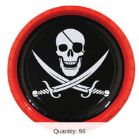 96 Pack Bulk Pirate Party Paper Plates 9 inch