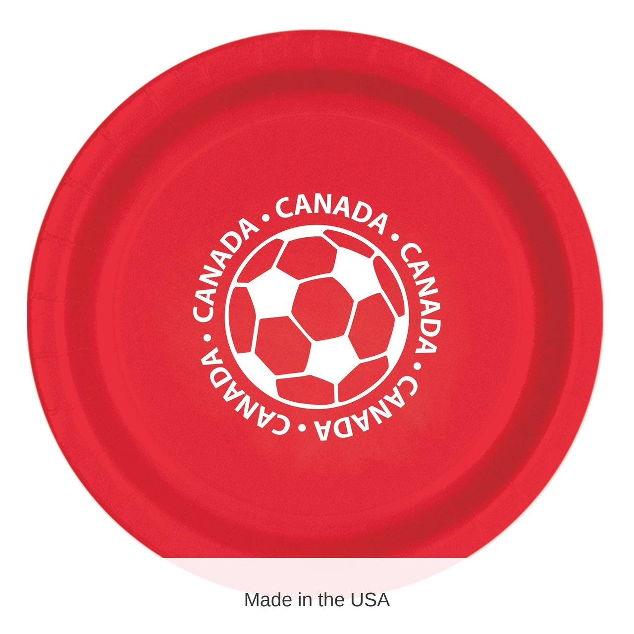 96 Pack Bulk Soccer Canada Dinner Plates 9 Inch
