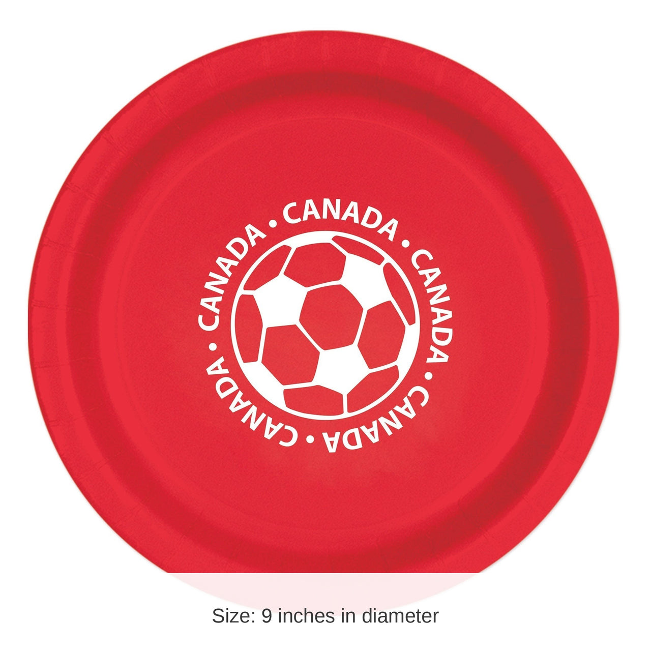 96 Pack Bulk Soccer Canada Dinner Plates 9 Inch