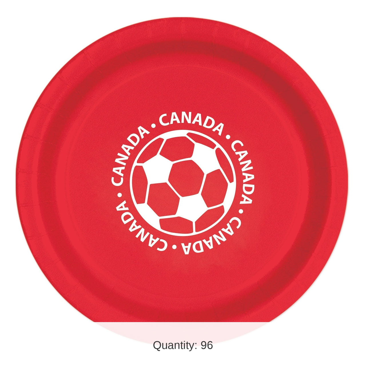 96 Pack Bulk Soccer Canada Dinner Plates 9 Inch