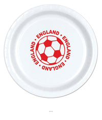 96 Pack Bulk England Soccer Party Plates 9 Inch Dinner Plates