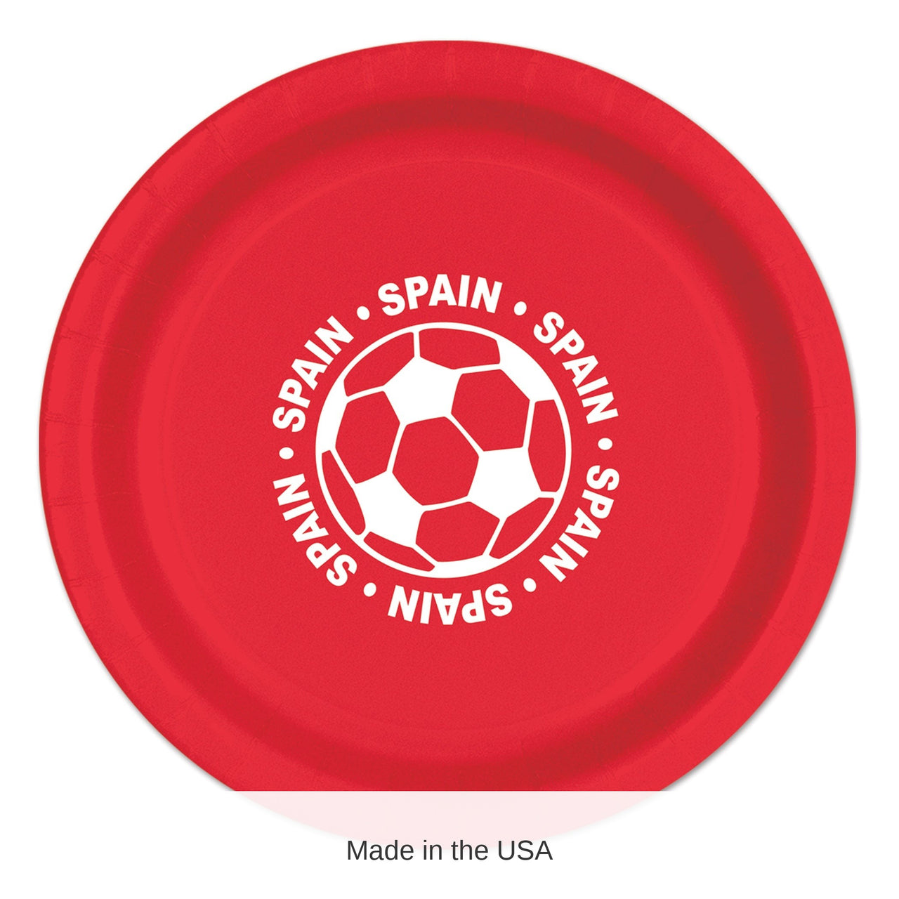 96 Pack Bulk Spain Soccer Party Plates 9 inch Dinner