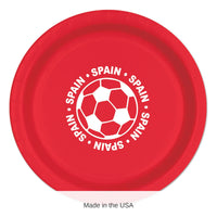 96 Pack Bulk Spain Soccer Party Plates 9 inch Dinner