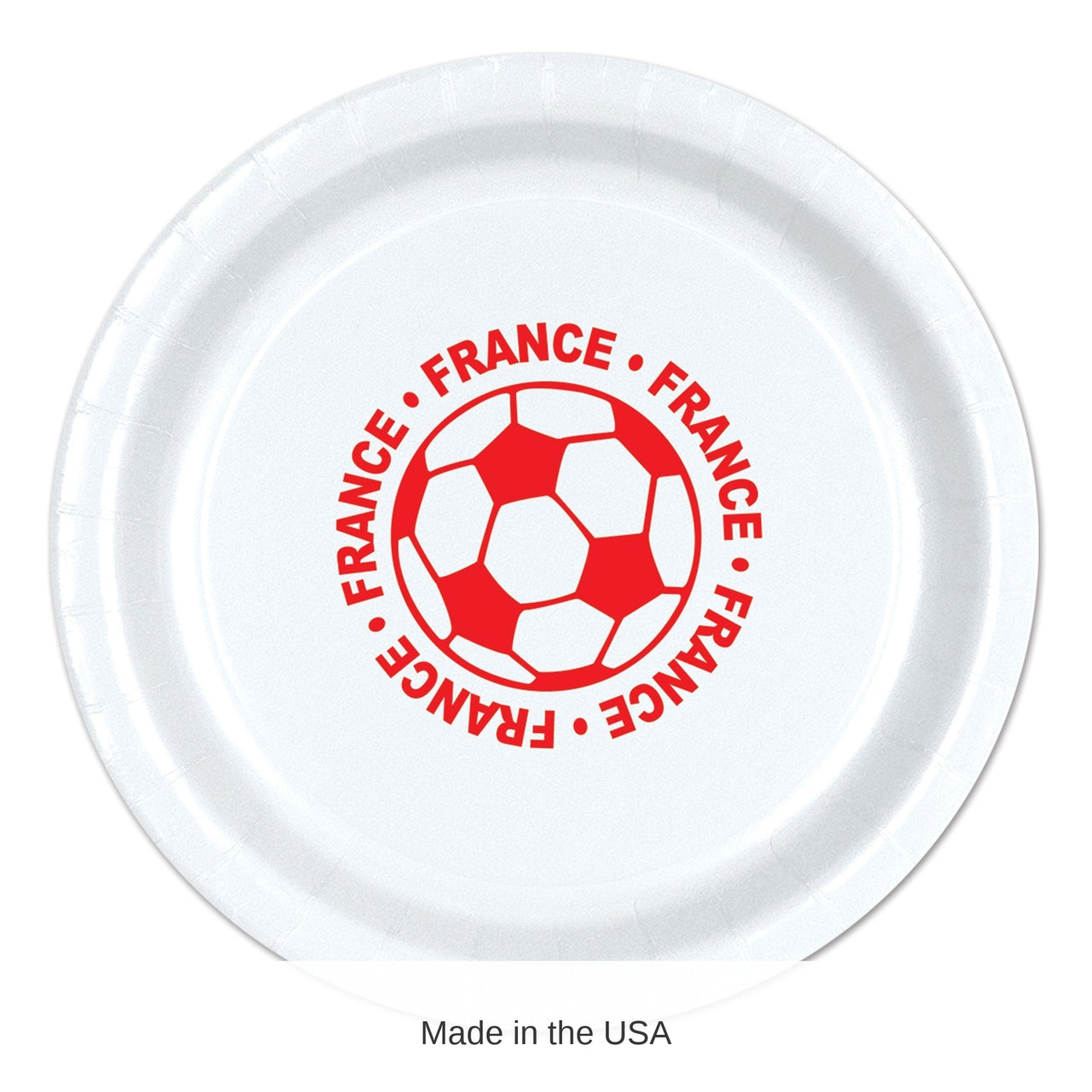 96 Pack Bulk Soccer France Dinner Plates 9 inch