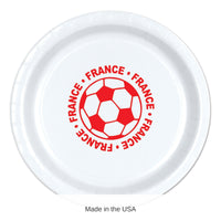 96 Pack Bulk Soccer France Dinner Plates 9 inch