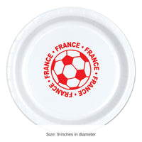 96 Pack Bulk Soccer France Dinner Plates 9 inch