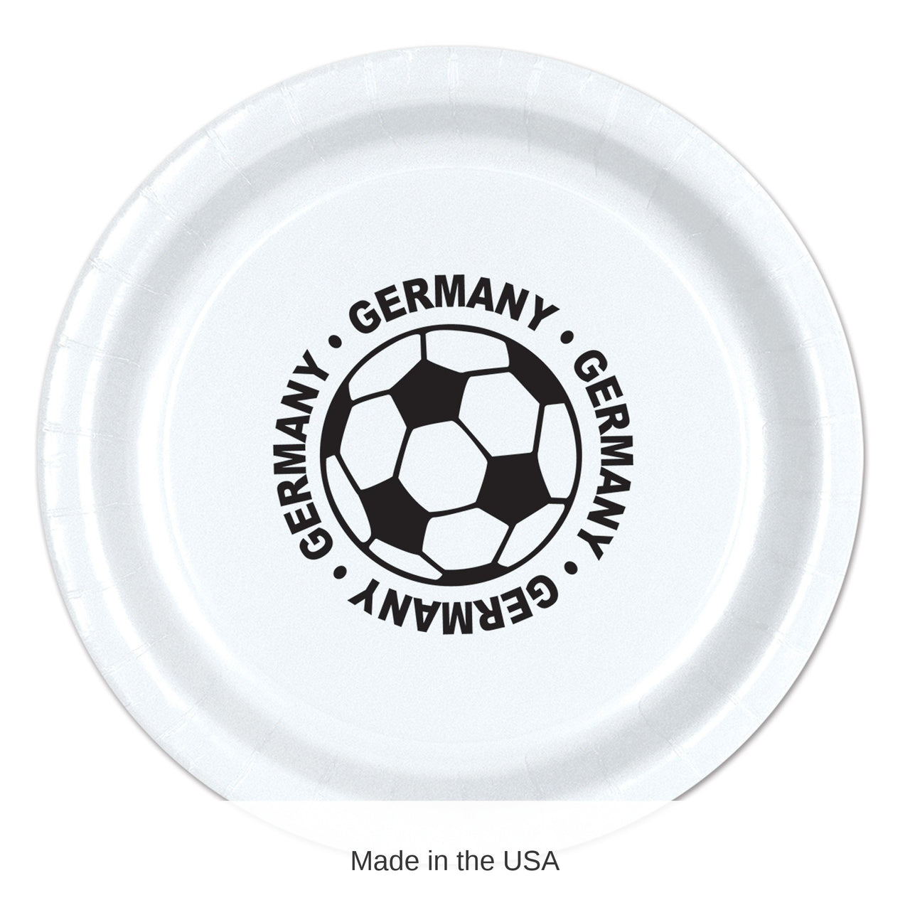 96 Pack Bulk Germany Soccer Party Plates 9 Inch