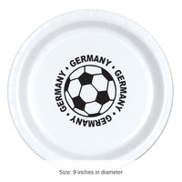 96 Pack Bulk Germany Soccer Party Plates 9 Inch
