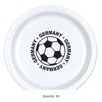 96 Pack Bulk Germany Soccer Party Plates 9 Inch