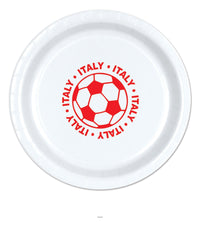 96 Pack Bulk Italy Soccer Plates 9 inch Dinner Plates