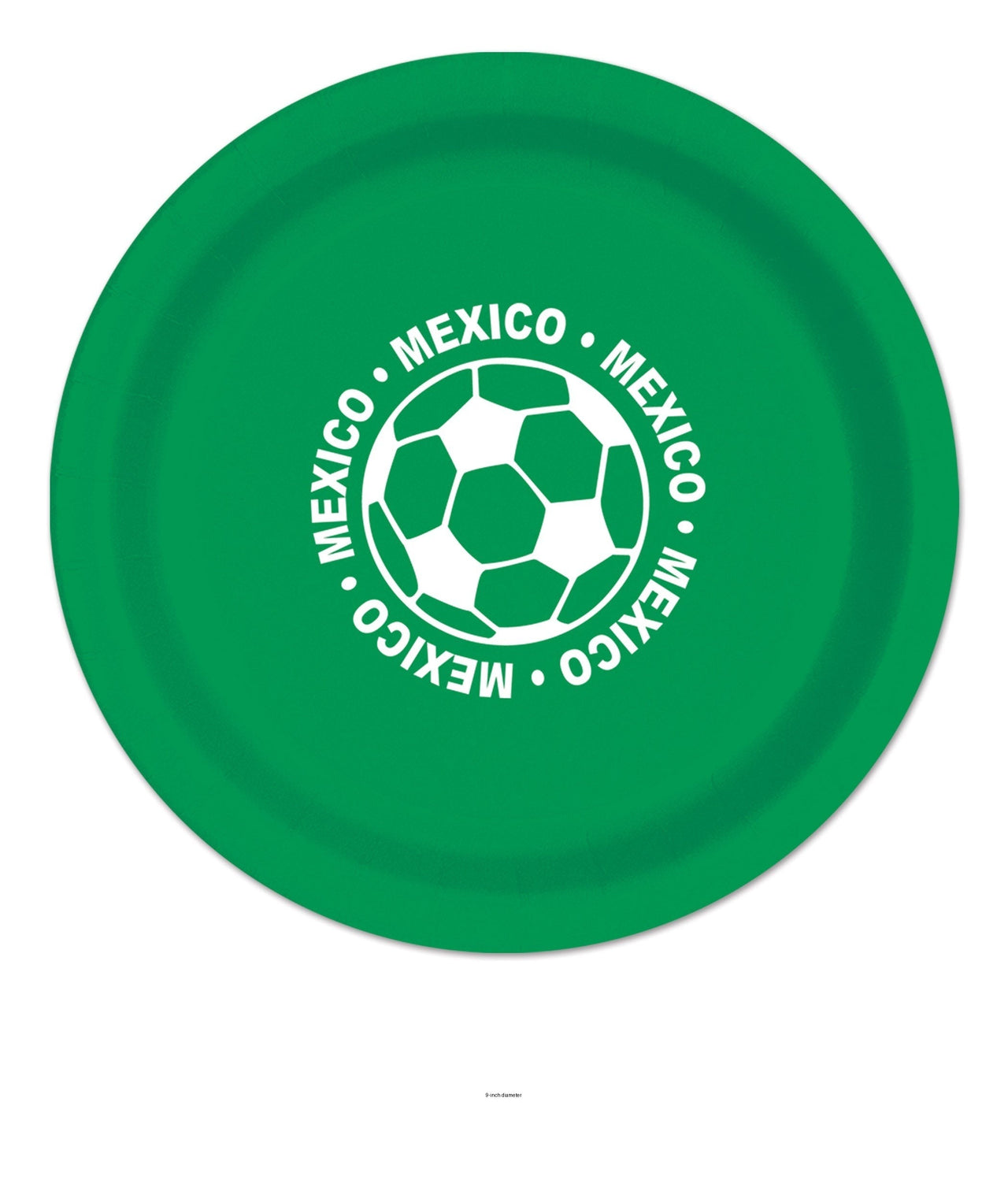 96 Pack Bulk Mexico Soccer Party Plates 9 Inch Dinner Plates