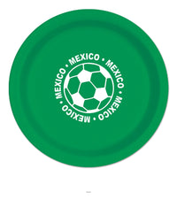 96 Pack Bulk Mexico Soccer Party Plates 9 Inch Dinner Plates