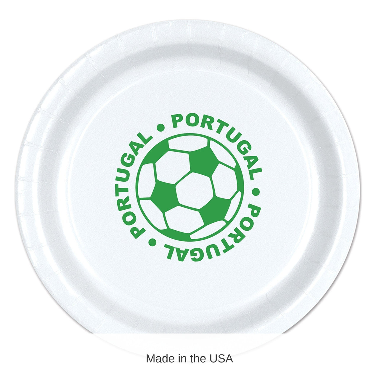 96 Pack Bulk Portugal Soccer Dinner Plates 9 inch
