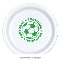 96 Pack Bulk Portugal Soccer Dinner Plates 9 inch