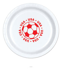 96 Pack Bulk Soccer Party Dinner Plates 9 inch