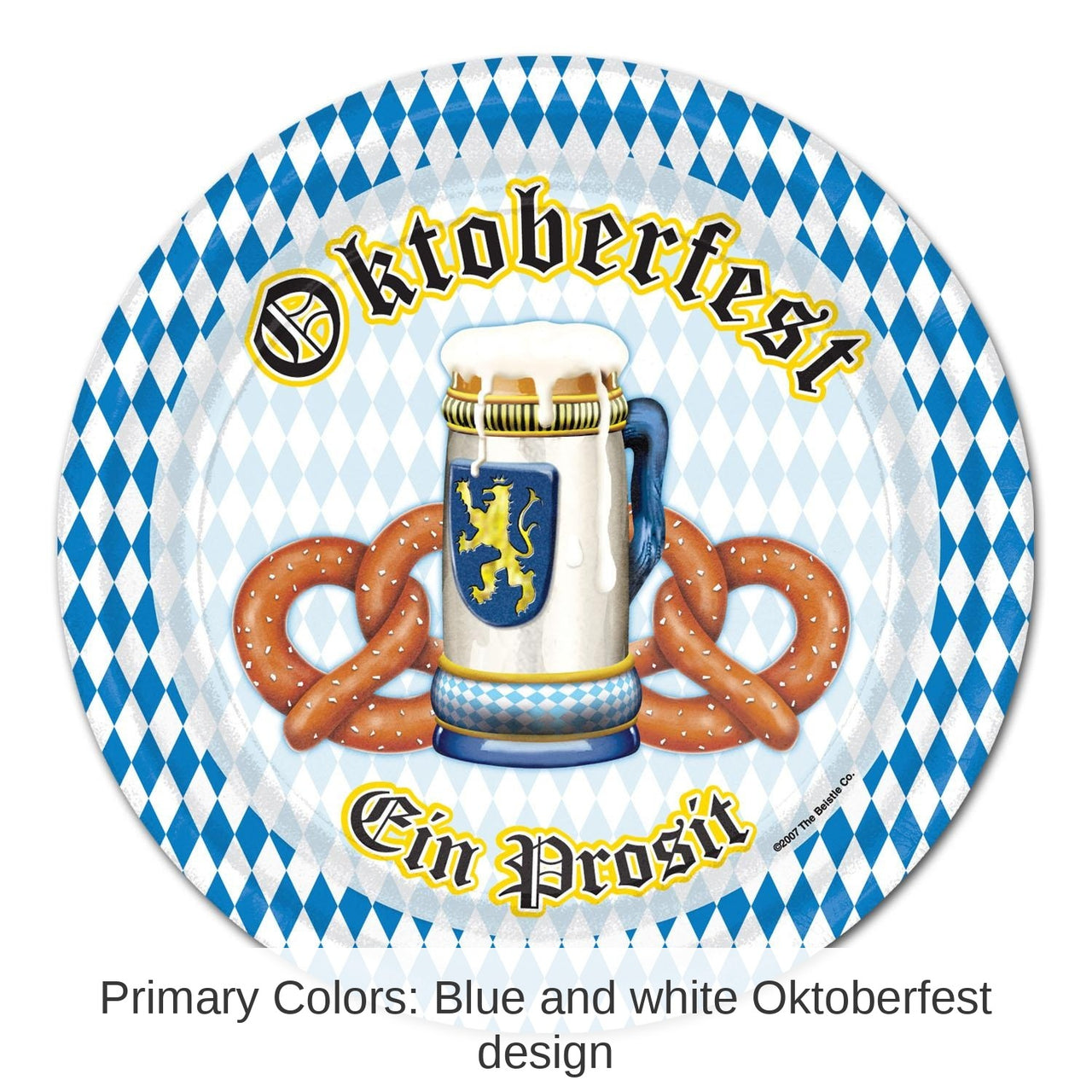 96 Pack Bulk Oktoberfest Theme Paper Plates 9 inch