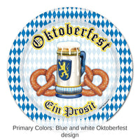 96 Pack Bulk Oktoberfest Theme Paper Plates 9 inch