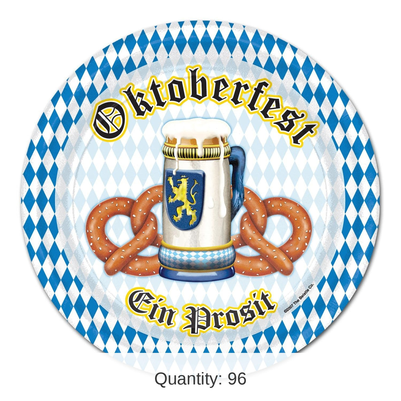 96 Pack Bulk Oktoberfest Theme Paper Plates 9 inch