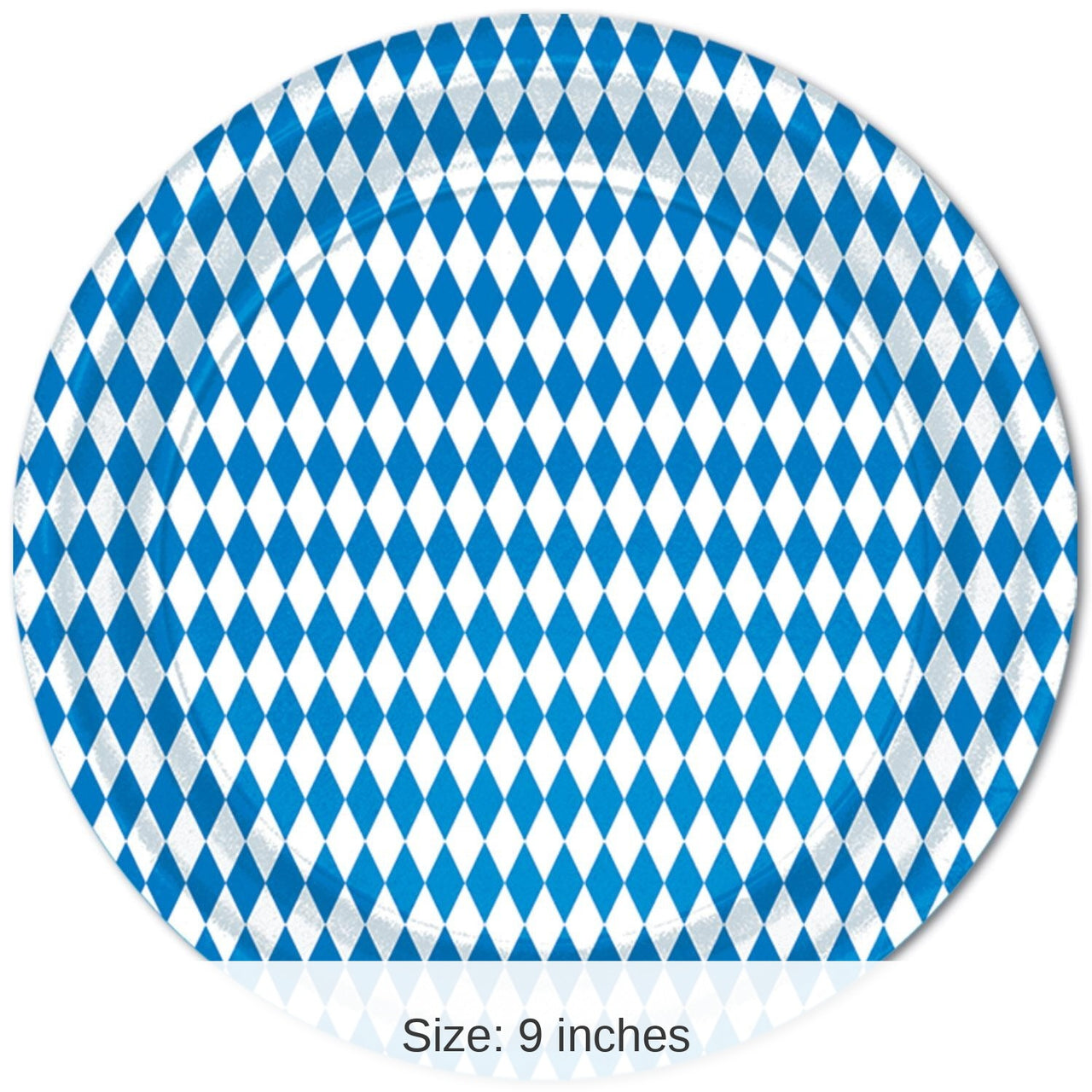 96 Pack Bulk Oktoberfest Blue/White Paper Plates 9 inch