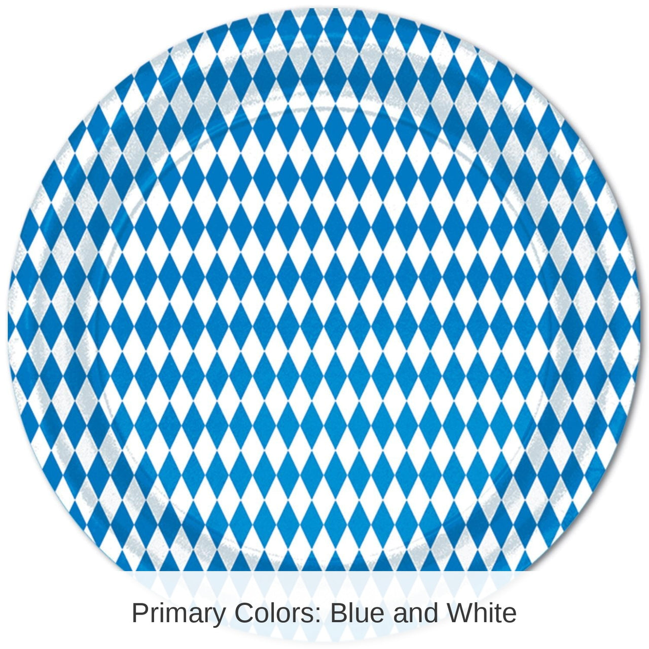 96 Pack Bulk Oktoberfest Blue/White Paper Plates 9 inch