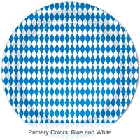 96 Pack Bulk Oktoberfest Blue/White Paper Plates 9 inch