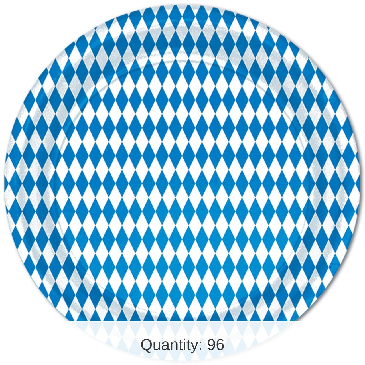 96 Pack Bulk Oktoberfest Blue/White Paper Plates 9 inch