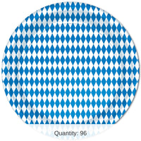 96 Pack Bulk Oktoberfest Blue/White Paper Plates 9 inch