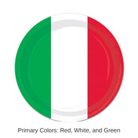 96 Pack Bulk Red, White/Green Party Paper Plates 9 inch