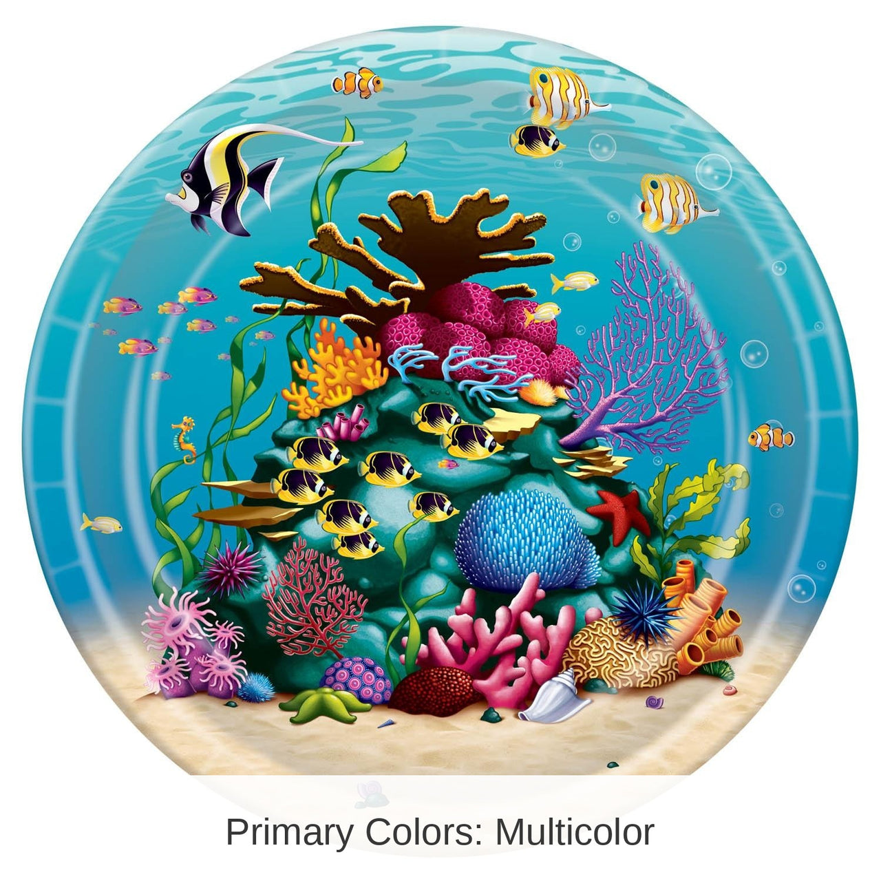 96 Pack Bulk Under The Sea Theme Party Paper Plates 9 inch