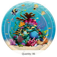 96 Pack Bulk Under The Sea Theme Party Paper Plates 9 inch