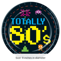 96 Pack Bulk 80's Party Paper Plates 9 inch
