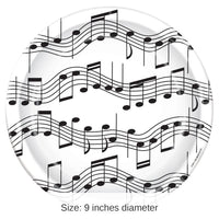 96 Pack Bulk Musical Notes Party Paper Plates 9 inch