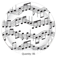 96 Pack Bulk Musical Notes Party Paper Plates 9 inch