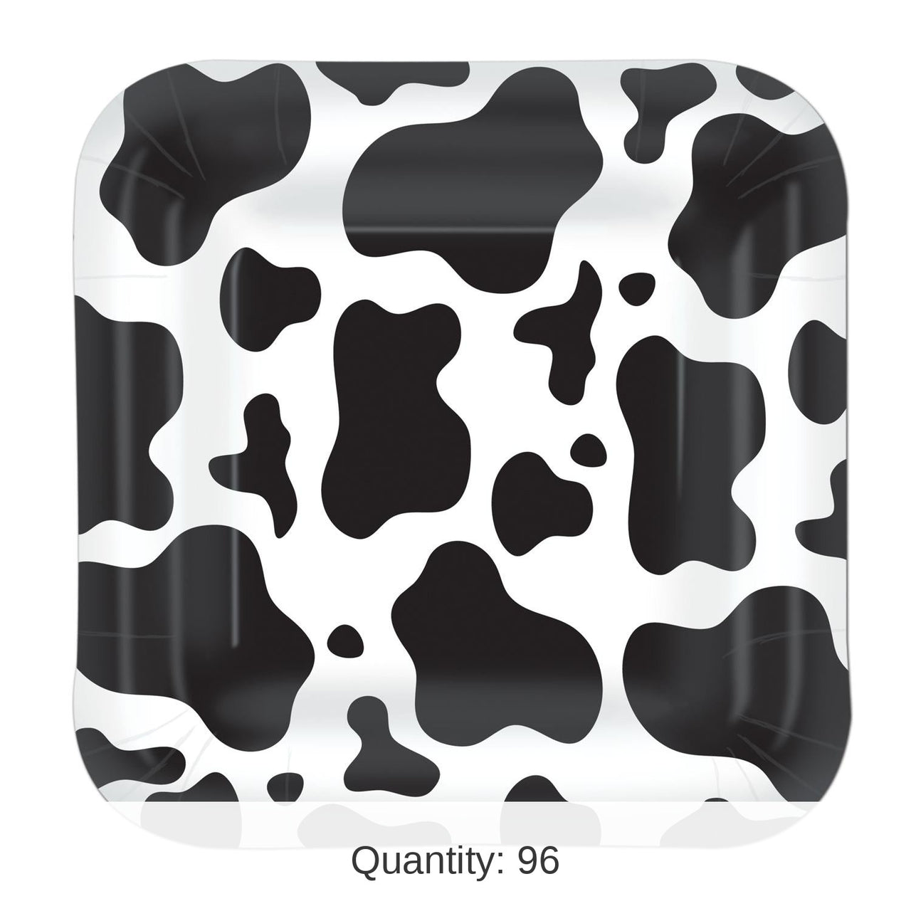 96 Pack Bulk Cow Print Party Paper Plates 9 inch
