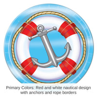 96 Pack Bulk Nautical Theme Party Paper Plates 9 inch