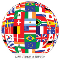 96 Pack Bulk International Flag Party Paper Plates 9 inch