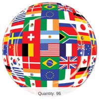 96 Pack Bulk International Flag Party Paper Plates 9 inch