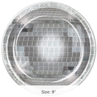 96 Pack Bulk Disco Ball Party Paper Plates 9 inch