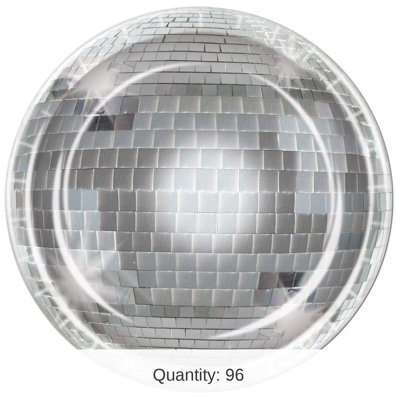 96 Pack Bulk Disco Ball Party Paper Plates 9 inch