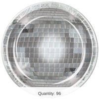 96 Pack Bulk Disco Ball Party Paper Plates 9 inch
