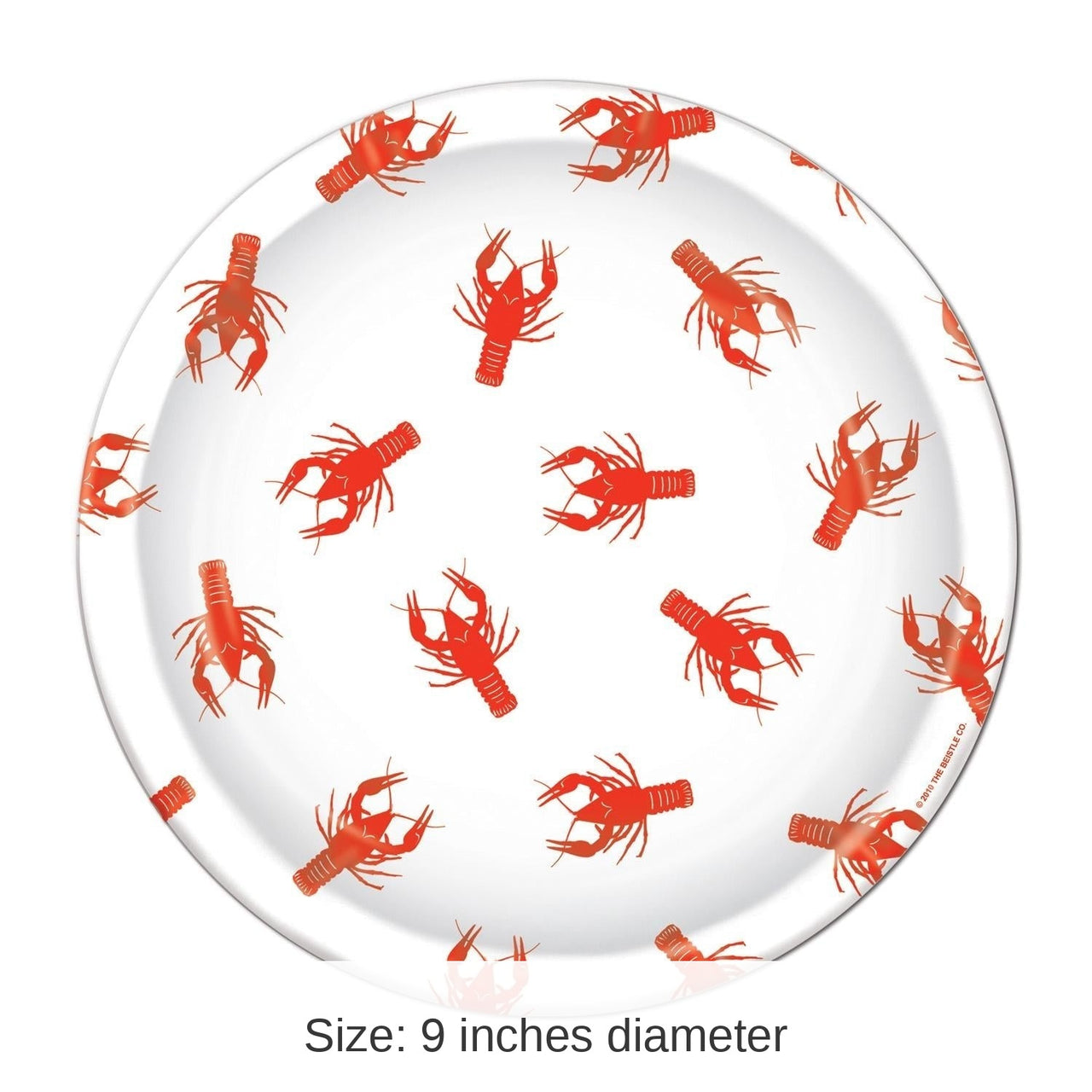 96 Pack Bulk Mardi Gras Crawfish Paper Plates 9 inch