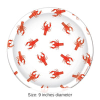 96 Pack Bulk Mardi Gras Crawfish Paper Plates 9 inch